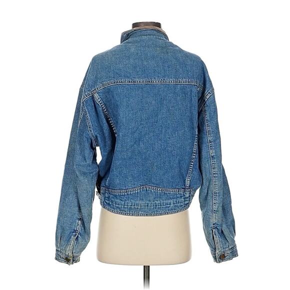 True VTG Banana Republic Denim Jacket Wool Insulated Chore Jacket Utility M Y2K - Picture 2 of 3